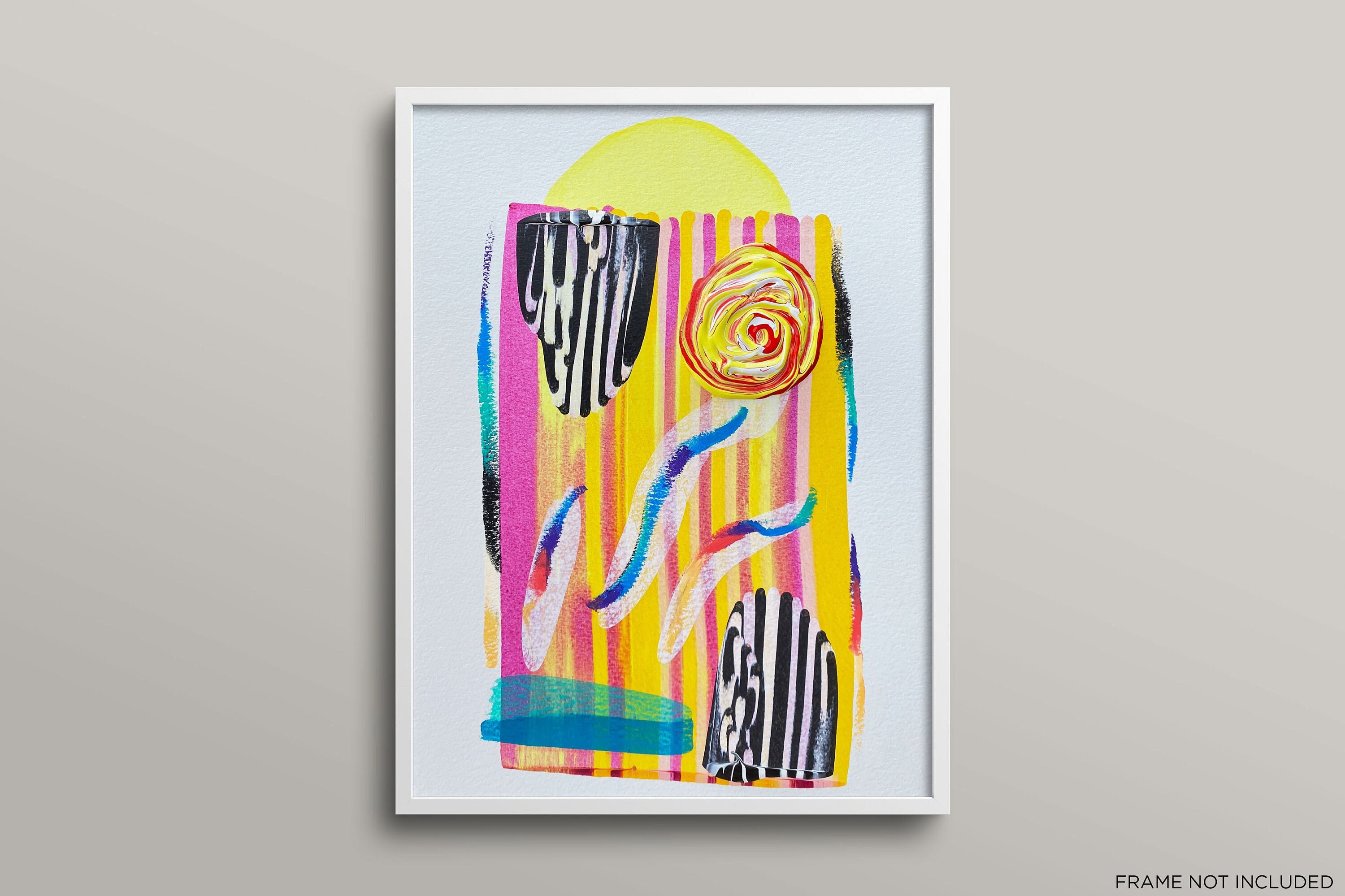 Original Dot Painting, Squeegee Painting, Scrape Painting, Scrape Art