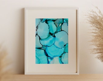 Alcohol Ink, Colorfield Art, Drip Art Painting, Trendy Printable Wall Art, Blue Art, Colorful Abstract Art, Edgy Wall Art, Digital Download