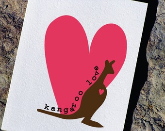 Cute Valentines Card - Kangaroo Love