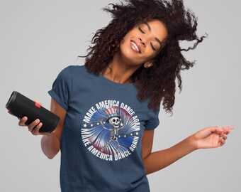 Koszulka „Make America Dance Again”: Koszulka z tańczącym szkieletem inspirowana filmem Grateful Dead