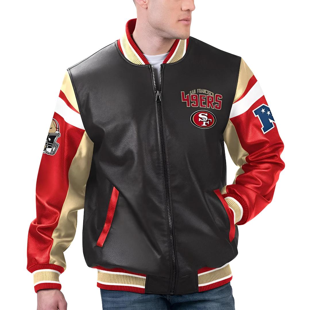 NFL サンフランシスコ 49ers レザージャケット San francisco 49ers leather jacket - Etsy 日本