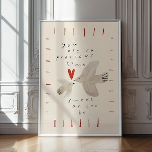 You Are So Precious Nursery Wall Art, Sweet Bird Quote Print, Digital Download Kids Room Decor, Whimsical Printable Poster