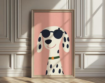 Dalmatiner Druck, Kinderzimmer Dekor, Verspielter Hund Kunst (Digitaler Download)
