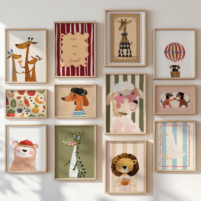Complete Kids Room Wall Art Bundle – 200+ Printable Nursery, Playroom Prints | Animal & Transport Decor | Digital Download image 13