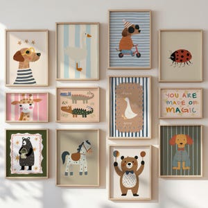 Complete Kids Room Wall Art Bundle – 200+ Printable Nursery, Playroom Prints | Animal & Transport Decor | Digital Download image 14