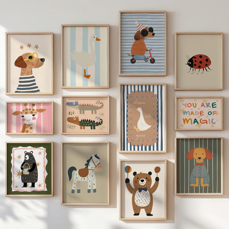 Complete Kids Room Wall Art Bundle – 200+ Printable Nursery, Playroom Prints | Animal & Transport Decor | Digital Download image 14