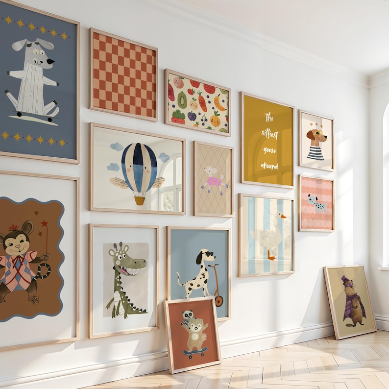Complete Kids Room Wall Art Bundle – 200+ Printable Nursery, Playroom Prints | Animal & Transport Decor | Digital Download image 9