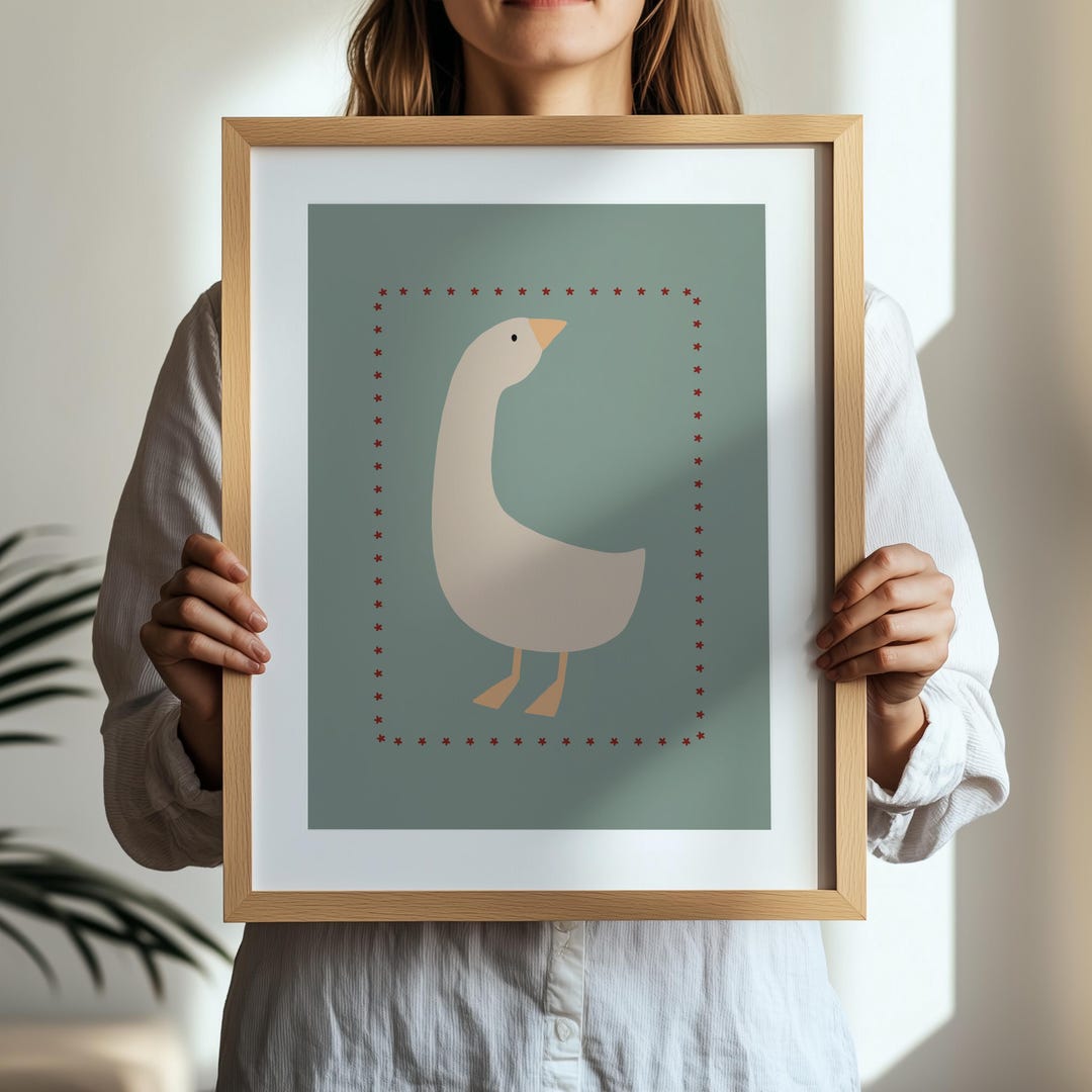 Goose Nursery Wall Art, Cute Farm Animal Print for Baby Room ...