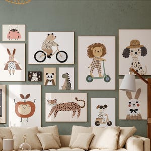 Stampe artistiche per la cameretta dei bambini: decorazioni per bambini in stile boho scandinavo (download digitale)