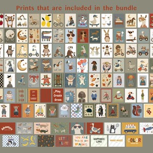 Complete Kids Room Wall Art Bundle – 200+ Printable Nursery, Playroom Prints | Animal & Transport Decor | Digital Download image 4