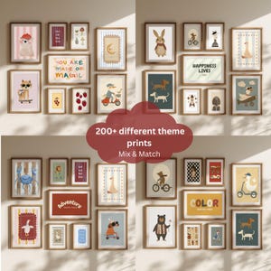 Complete Kids Room Wall Art Bundle – 200+ Printable Nursery, Playroom Prints | Animal & Transport Decor | Digital Download image 2