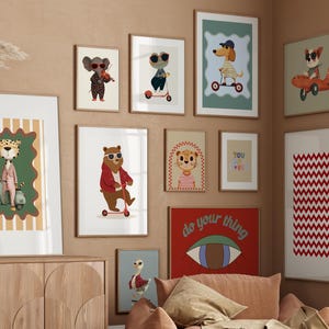 Oltre 60 stampe da parete per la cameretta dei bambini, decorazioni per la sala giochi, stampe per la cameretta dei più piccoli, stampe da parete colorate per la cameretta dei bambini, stampe da parete eclettiche per bambini DIGITALI