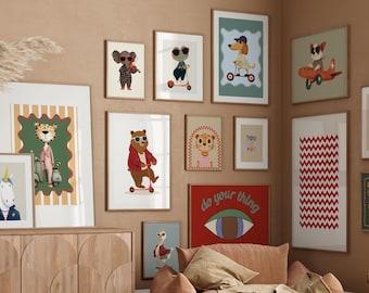 Kids Room Wall Art Bundle: 60+ Playful Nursery Prints (Digital Download