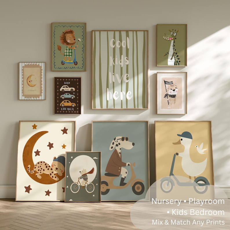 Complete Kids Room Wall Art Bundle – 200+ Printable Nursery, Playroom Prints | Animal & Transport Decor | Digital Download image 6
