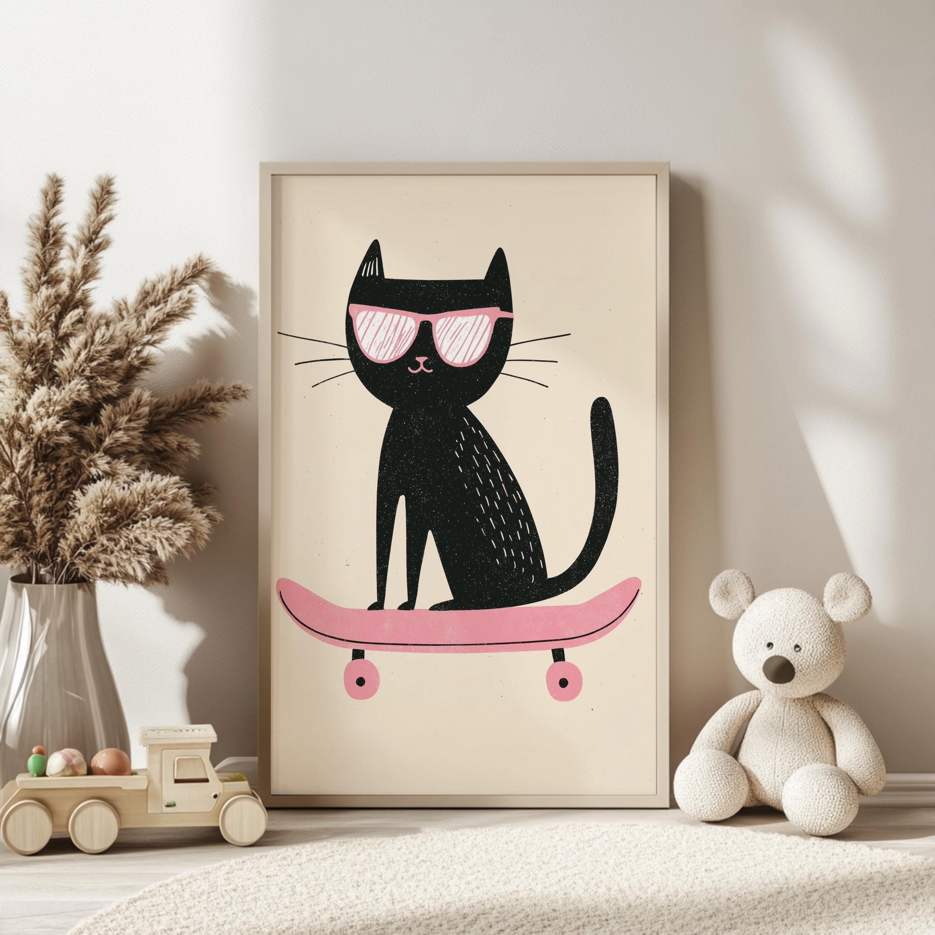 Groovy cat art - Etsy México, image size:3000x3000