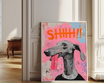 Graffiti Windhund Kunstdruck: Pop Art Kunst (Digitaler Download)