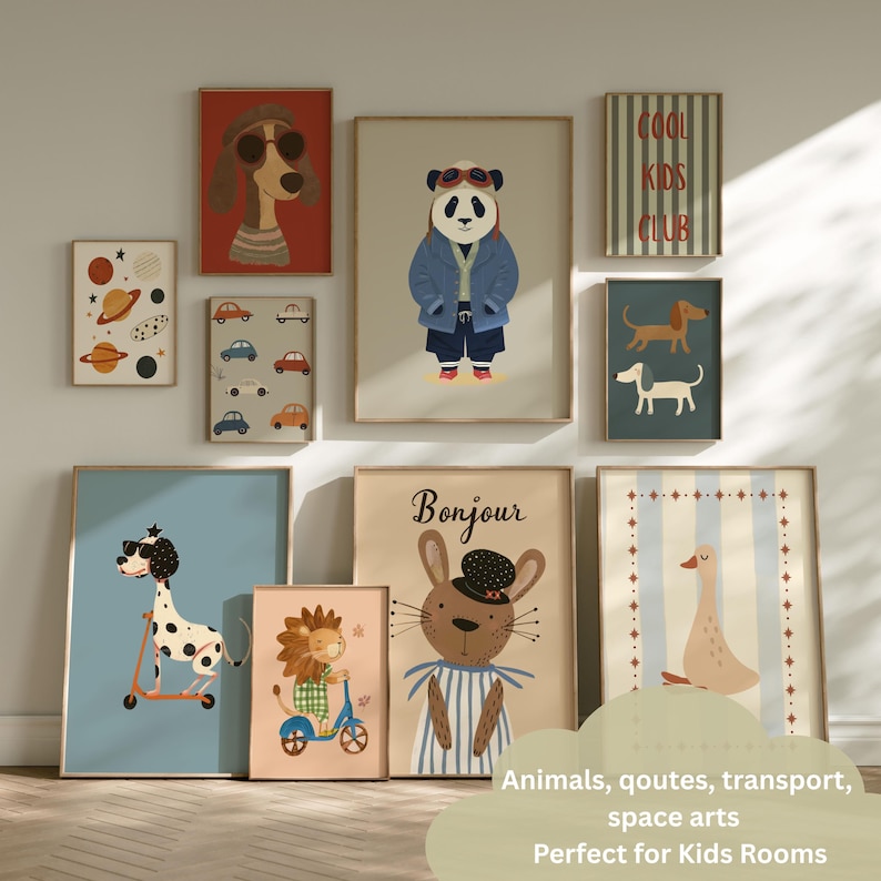 Complete Kids Room Wall Art Bundle – 200+ Printable Nursery, Playroom Prints | Animal & Transport Decor | Digital Download image 7