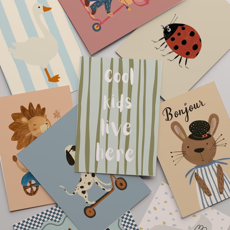 Complete Kids Room Wall Art Bundle – 200+ Printable Nursery, Playroom Prints | Animal & Transport Decor | Digital Download image 8