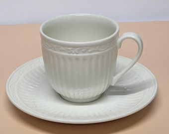 Vintage MIKASA white cup and saucer Italian Countryside Stoneware DD900