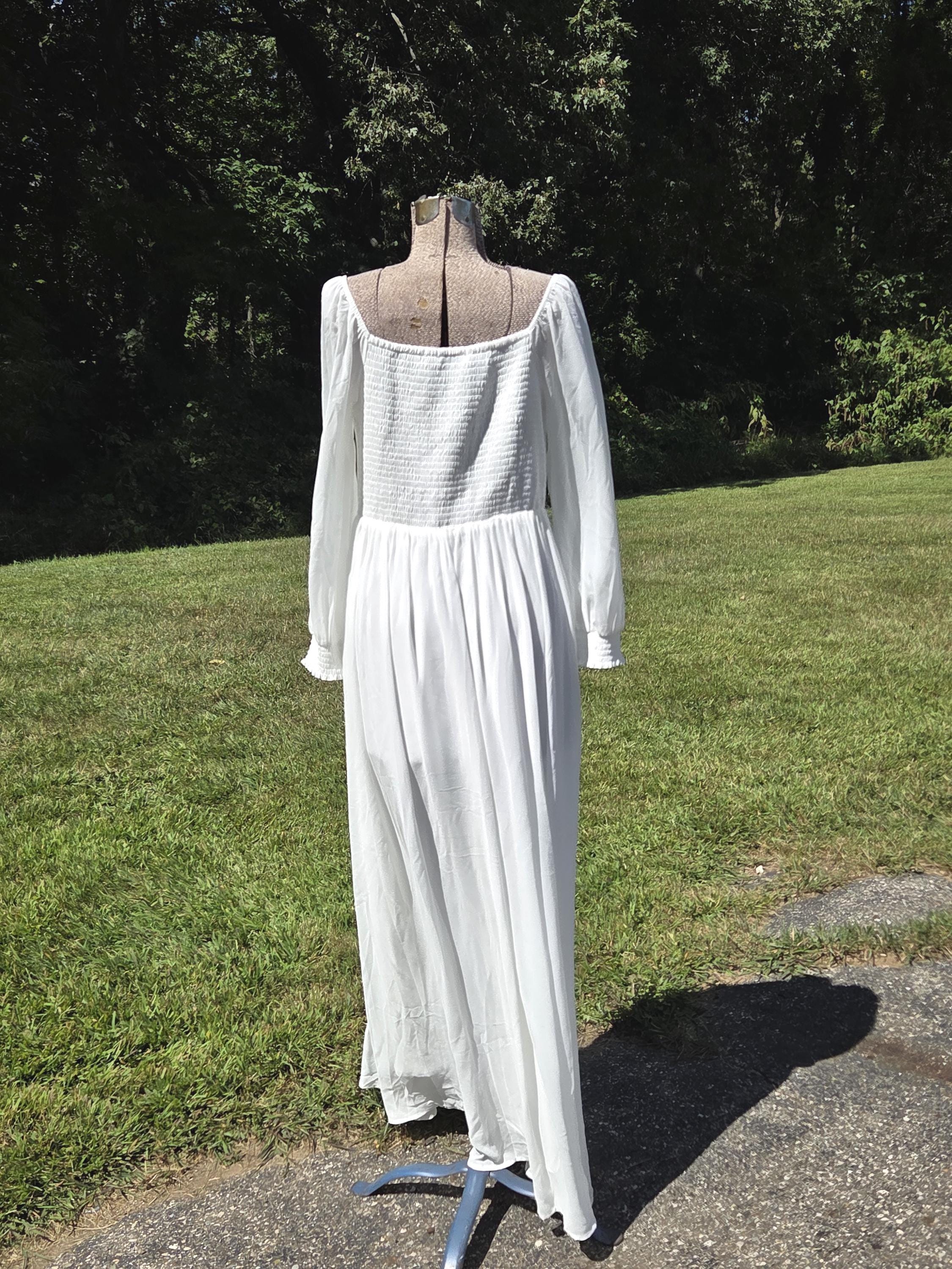 Baltic Born Giselle Maxi Dress in White Chiffon Size XL Fully Lined - Etsy