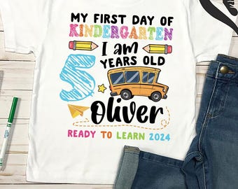 Personalized Kids Shirt,First Day Of Kindergarten Shirt,1st Day of School,Custom Kids Name Shirt,Toddler School Shirt,Customized Student Tee