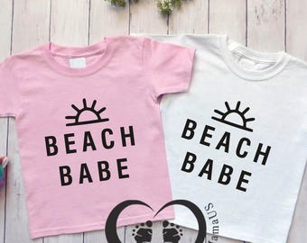 Beach Babe Kids Shirt,Beach Babe Apparel,Toddler Beach Tee,Beach Vacation Shirt,Kids Summer Outfit,Kids Beach Matching Tee,Summer Vibes Tees