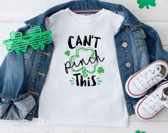 St. Patrick's Day Toddler Shirt, Can't Pinch This Kids Tee, Lucky Shamrock Youth Gift