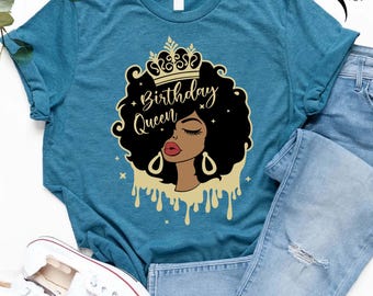 Afro Woman Birthday Shirt,Birthday Queen Shirt,Afro Queen Shirt,Birthday Gift Shirt for Women,African Girl Birthday, Afro Woman Birthday Tee