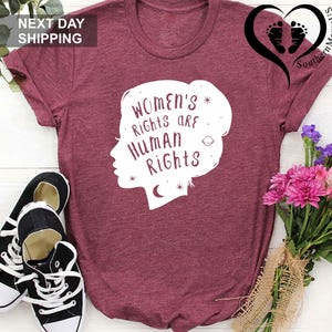 Women's Rights Are Human Rights T-Shirt, Feminist Leia Silhouette Tee, Social Justice Gift