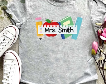 Elementary Teacher,Personalized School Tshirt ,Teacher Name Shirt,Teacher Gift,Custom Teacher Shirt, Teacher Team Tee,Kindergarten Teacher