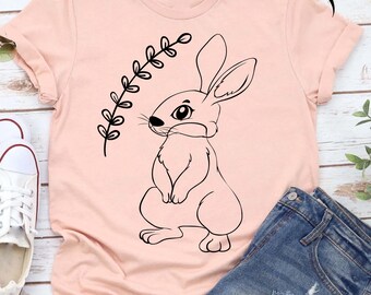 Easter Shirt,Women Easter Shirt,Rabbit Shirt, Floral Bunny Shirt,Easter Gift for Women,Easter Day Shirt,Spring Floral Shirt,Easter Mom Shirt