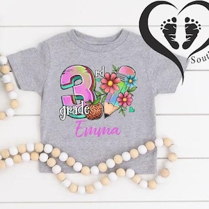Custom Third Grade Student Name Shirt,Personalized Third Grade T-Shirt, First Day Of School ,Kids Name Tee,3rd Grade Shirt,Back To School