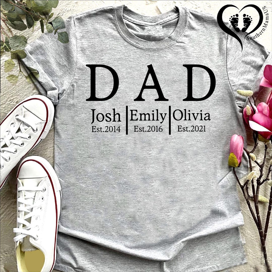 Custom Dad Shirt With Kids Names,father's Day Gift,personalized Dad ...