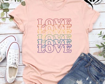 Love is Love,Pride Love Shirt,LGBTQ Support Tee,Rainbow Shirt,Rainbow Love Shirt, Pride Parade T-shirt, Equality Shirt, Pride Month Outfit