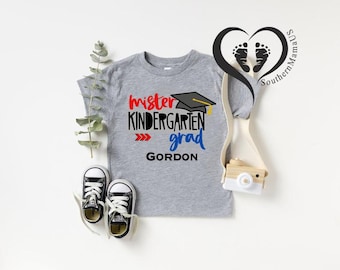 Custom Graduation Shirt, Personalize Graduation Gift, Kindergarten Grad Tee Shirt, Graduation T-Shirt, Graduate Party, Kids School Shirt