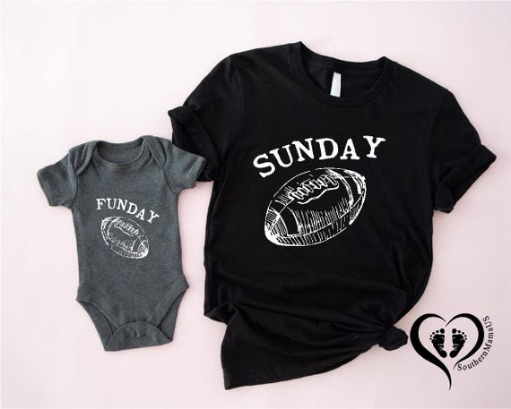 Daddy Daughter & Son Matching Football Shirts,Sunday Funday Matching Football Tees,Funny Dad and Baby Shirts,Gift For New Dad,Game Day Tee