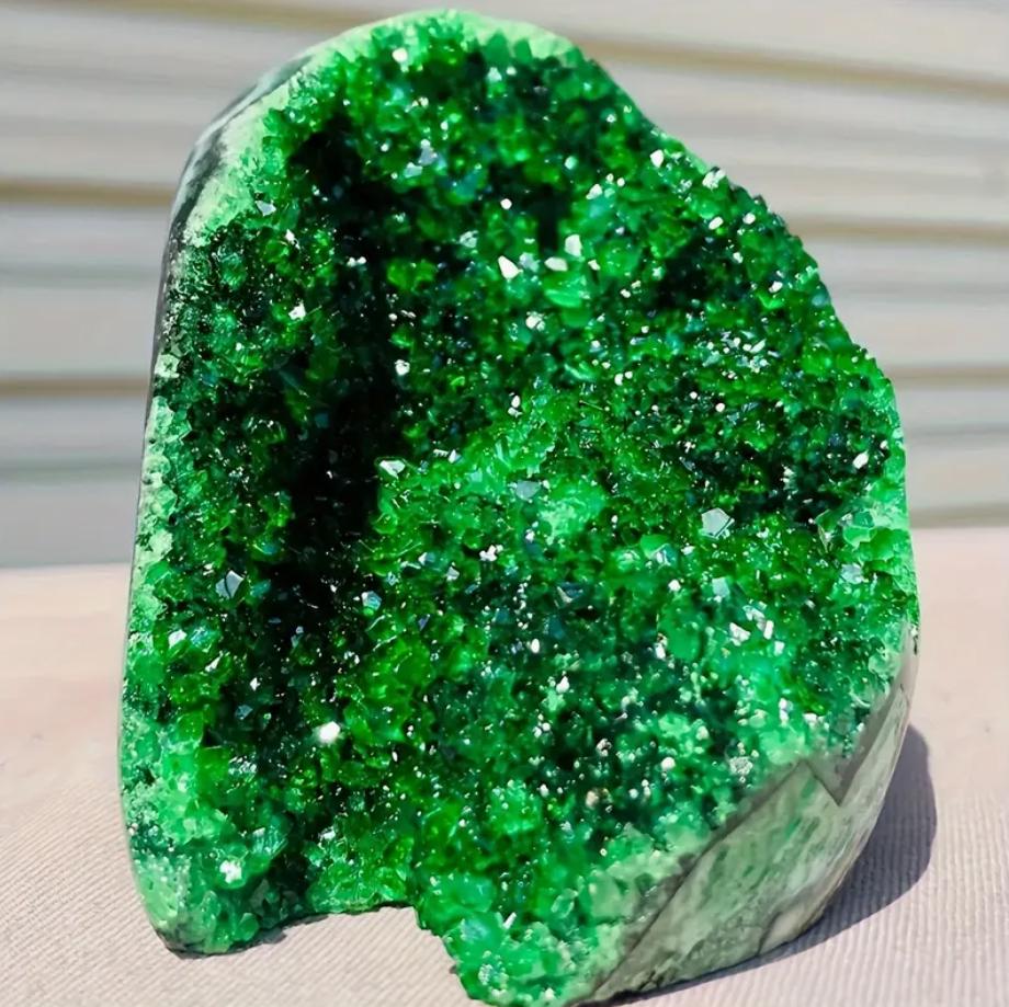 Green Geode Large, Premium Quartz, Crystal Cluster, Decorative Ornaments, Natural Crystal, Decoration & Meditation Stone, Home Decoration