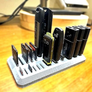 Soporte para tarjetas SD y memorias USB | Soporte organizador para tarjetas de memoria, MicroSD, unidad flash |  Medios de almacenamiento almacenamiento | Impresión 3D