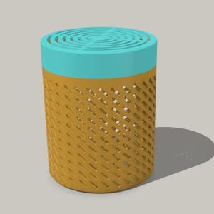 Container for desiccant, silica gel, 3D printer accessories, STL file download for 3D printing. Easy to print, screw-top container