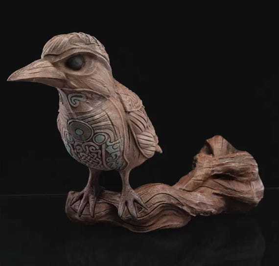 Hugin Munin Rabe STL Datei | 3D Druck Nordische Mythologie Wanddeko | Odin's Rabe | Einfach zu drucken & montieren | Wikinger Dekor Download