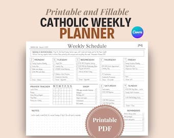 Katholischer Wochenplaner | Undatierter Christian Organizer (Digitaler Download)