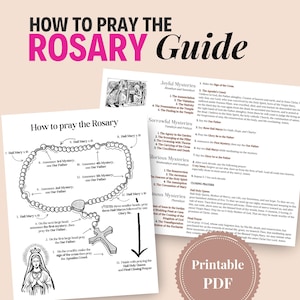 Gids voor het bidden van de rozenkrans, gids hoe de rozenkrans te bidden, afdrukbare katholieke devotional, beginnersgids rozenkrans, afdrukbare katholieke