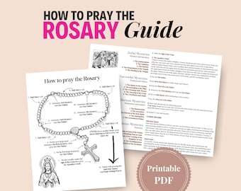 Rosary Prayer Guide, Catholic Devotional (Digital Download)