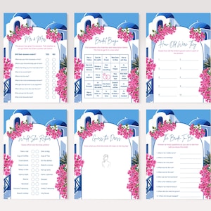 Editable Mamma Mia Hen Do Games Bundle, Greek Dancing Queen Bridal, Custom Hen Party Games Template, Digital Download A104