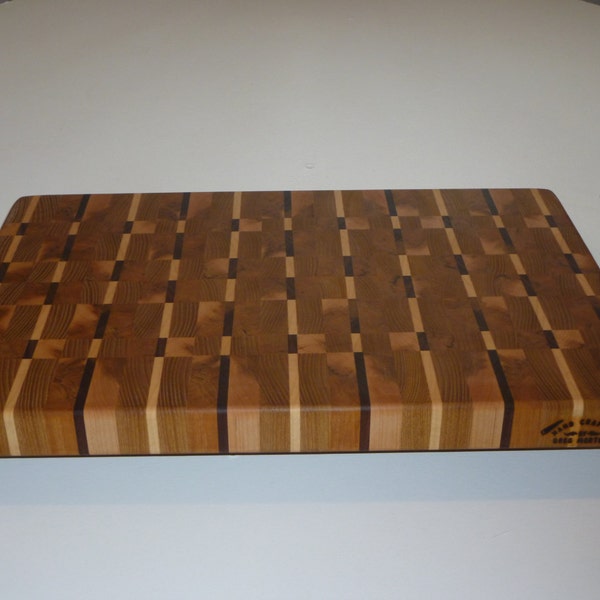 Hand crafted hard wood end grain cutting board