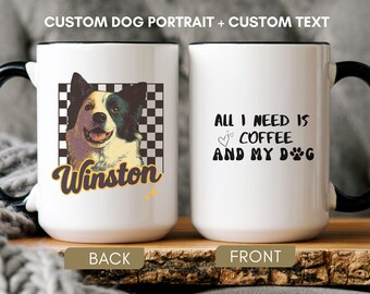 custom dog mug, custom dog painting, personalized pet mug, dog remembrance gift, custom photo mug, pet portrait picture mug, Christmas Gift