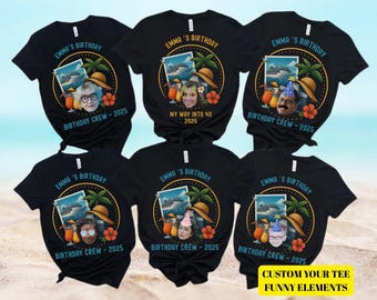 Custom Face Birthday Cruise Shirt, Funny Group Birthday Tee With Photo, Personalized Cruise Crew Shirt, Gift For Birthday Trip 2025