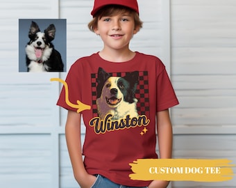 Custom Comfort Colors Vintage Bootleg Pet Shirt Pet Photo + Name Custom Dog Portrait Personalized Shirt Custom T Shirts Cat Shirt 90's Tee