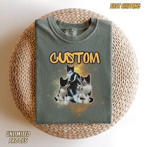 Funny Pet Custom Vintage Shirt Custom Pet Bootleg Shirt Custom Vintage Pet Shirt Pet Photo Pet Family Tee Custom Retro Cat Bootleg Name tee