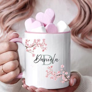 cherryblossom lover Monogram Initial Name Mug Customized Name Mug Personalized Mug Custom Gift Birthday Gift Christmas Gift mom custom